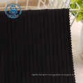 Ribbed sweater knit fabric plain dyed stripe black rayon spandex 2x2 knitted fabric rib for sweater